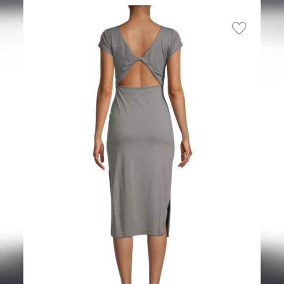 Susana Monaco Twist Back Dress In Smoke NWT Size L - Picture 5 of 8